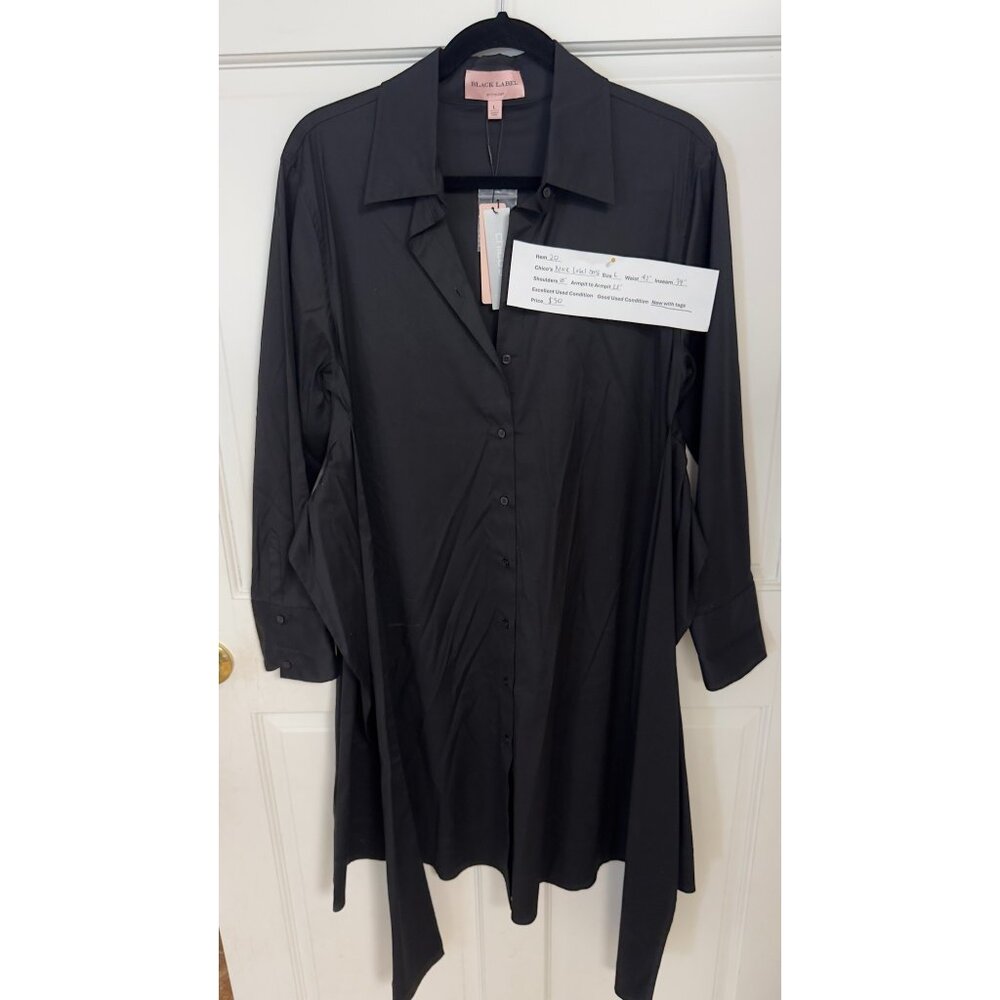 Chico’s Black Label Tunic Blouse Size L NWT Flowy Button Front